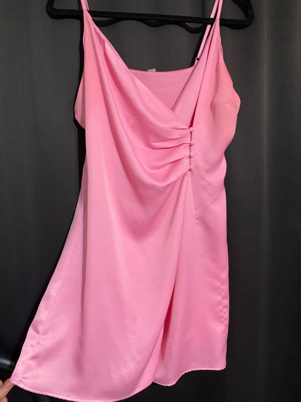 Bubblegum Pink Draped Silk Dress